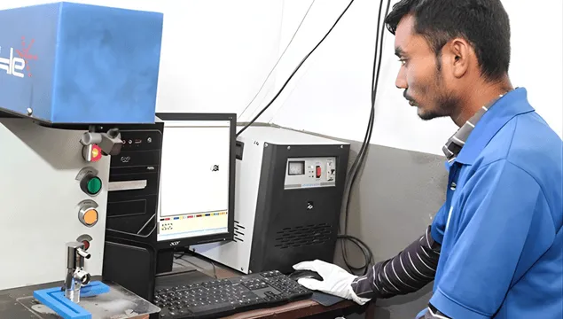 Om Brass Industries Laser Marking Unit facility in Jamnagar - precision brass manufacturing process image 3