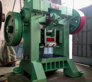  Industrial forging press for brass valve component production and shaping process