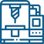 Quality assurance CNC machining inspection icon